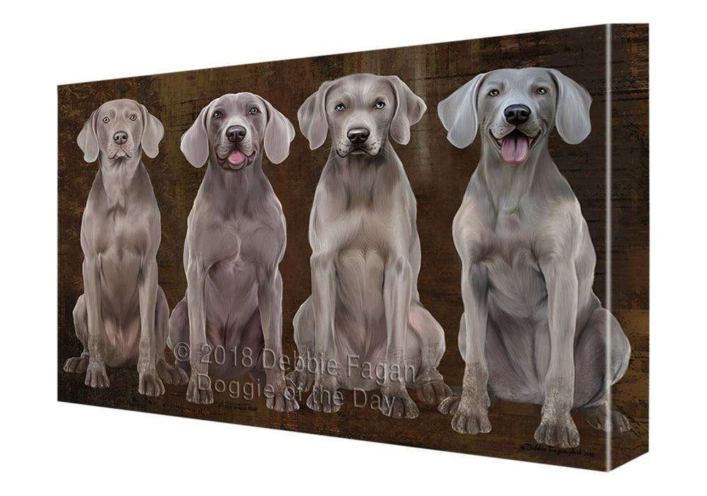 Rustic 4 Weimaraners Dog Canvas Print Wall Art Décor CVS107216