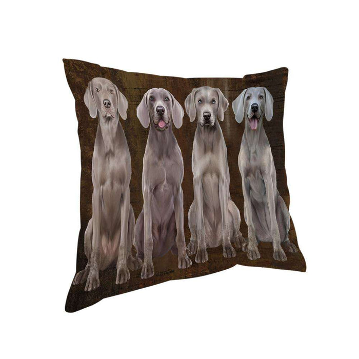 Rustic 4 Weimaraners Dog Pillow PIL74120