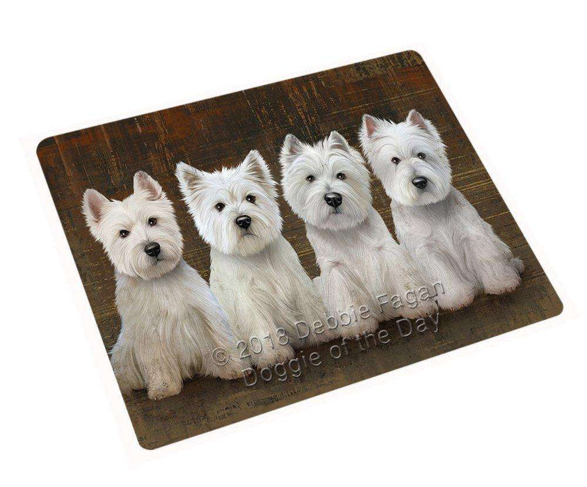 Rustic 4 West Highland White Terriers Dog Magnet Mini (3.5" x 2") MAG48828
