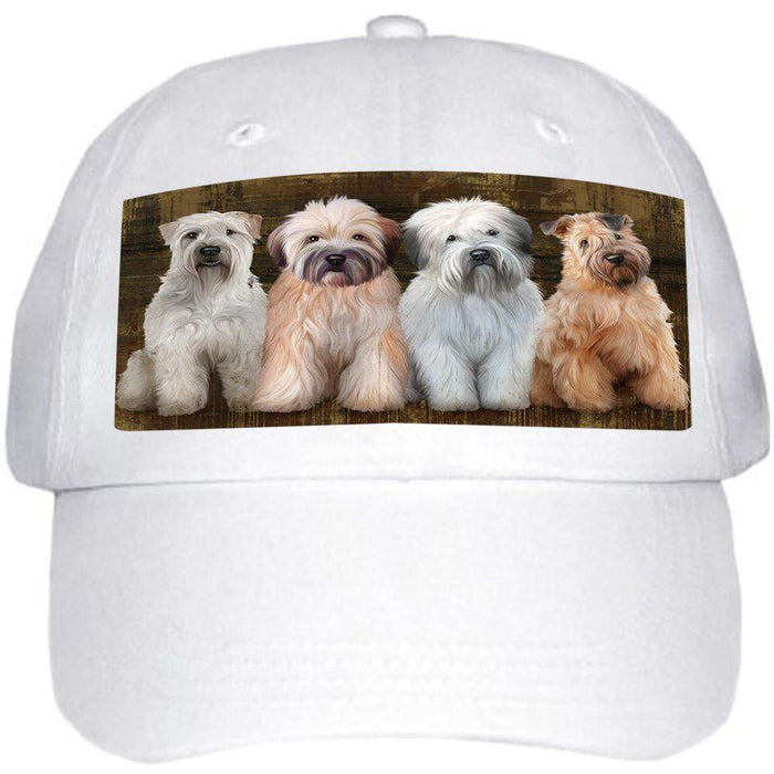 Rustic 4 Wheaten Terriers Dog Ball Hat Cap HAT52470