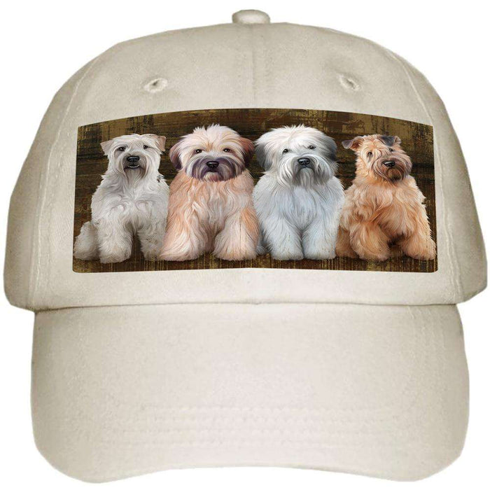 Rustic 4 Wheaten Terriers Dog Ball Hat Cap HAT52470