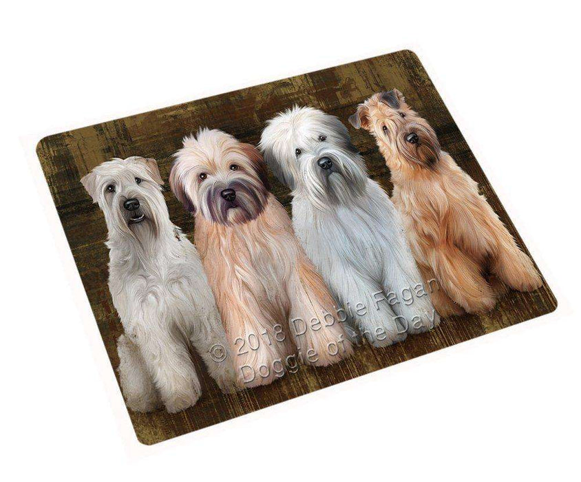 Rustic 4 Wheaten Terriers Dog Blanket BLNKT61815