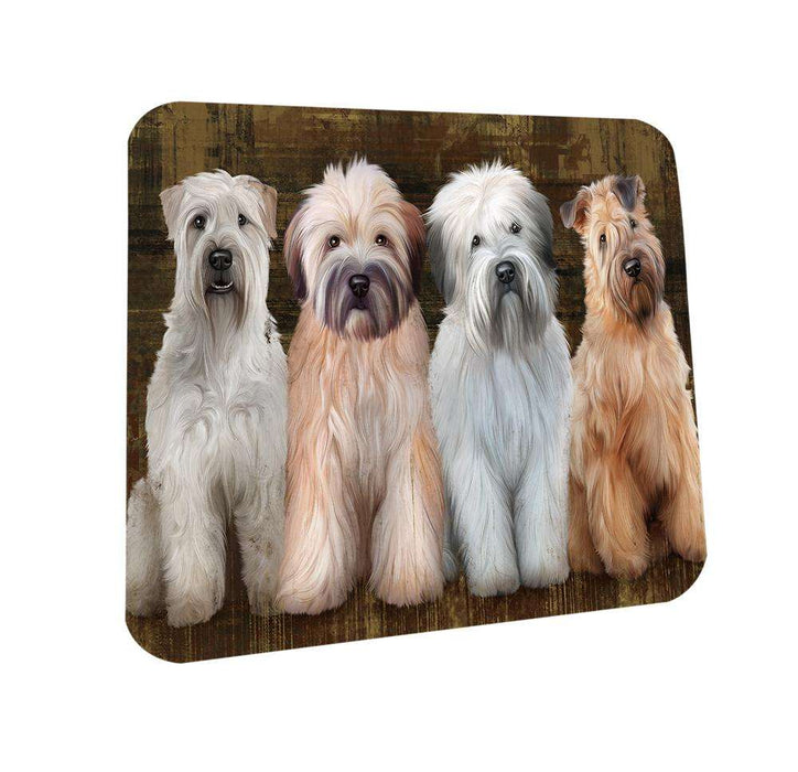 Rustic 4 Wheaten Terriers Dog Coasters Set of 4 CST49538