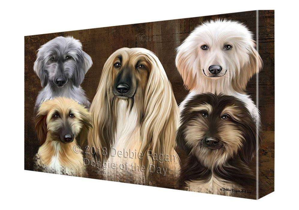 Rustic 5 Afghan Hound Dog Canvas Print Wall Art Décor CVS104948