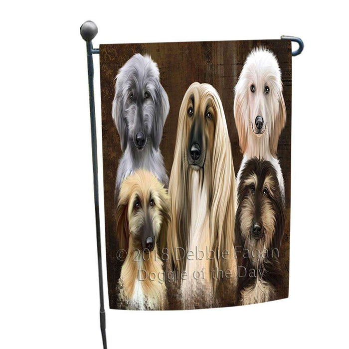 Rustic 5 Afghan Hound Dog Garden Flag GFLG54184