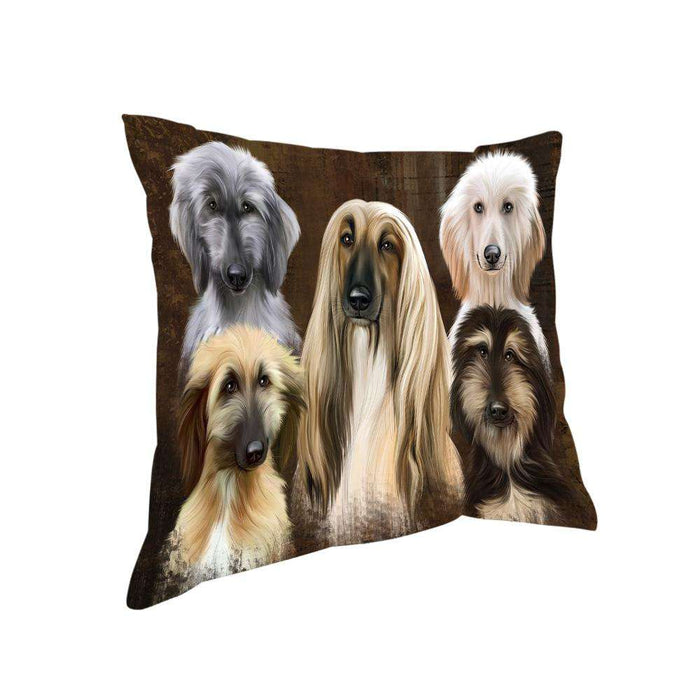Rustic 5 Afghan Hound Dog Pillow PIL73112