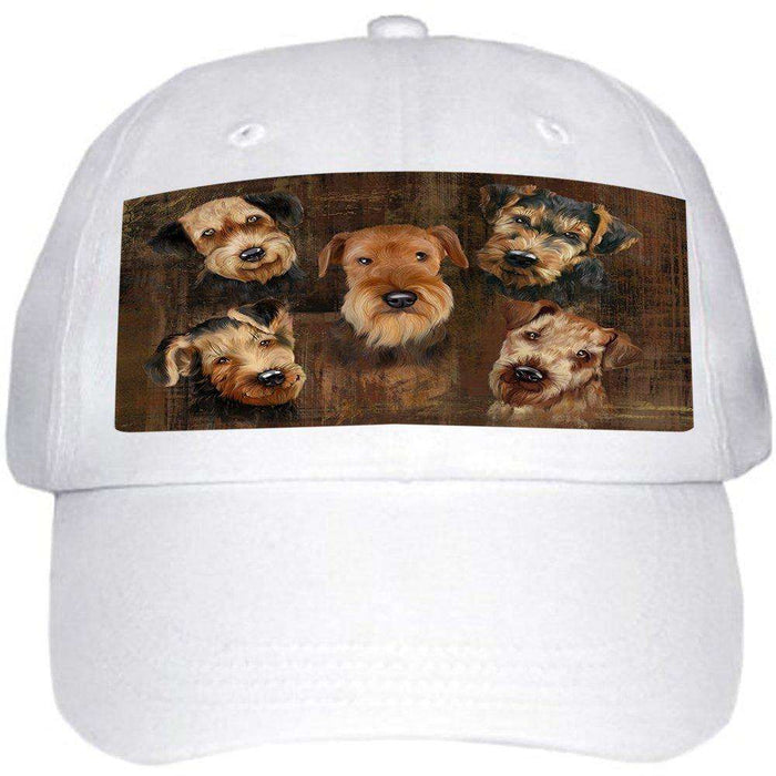 Rustic 5 Airedales Dog Ball Hat Cap HAT48291