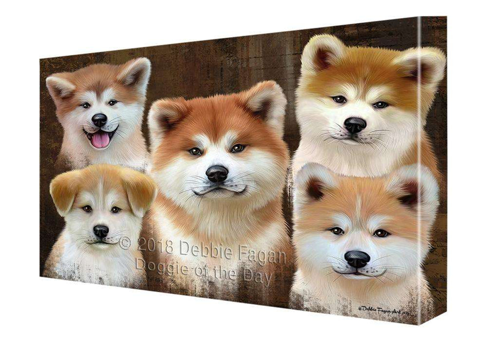 Rustic 5 Akita Dog Canvas Print Wall Art Décor CVS104957