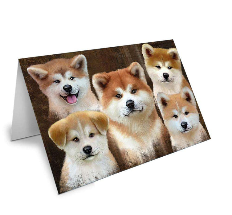 Rustic 5 Akita Dog Handmade Artwork Assorted Pets Greeting Cards and Note Cards with Envelopes for All Occasions and Holiday Seasons GCD66398