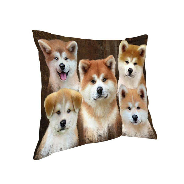 Rustic 5 Akita Dog Pillow PIL73116