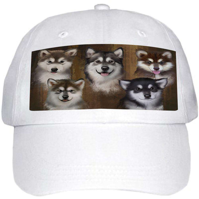 Rustic 5 Alaskan Malamutes Dog Ball Hat Cap HAT52053