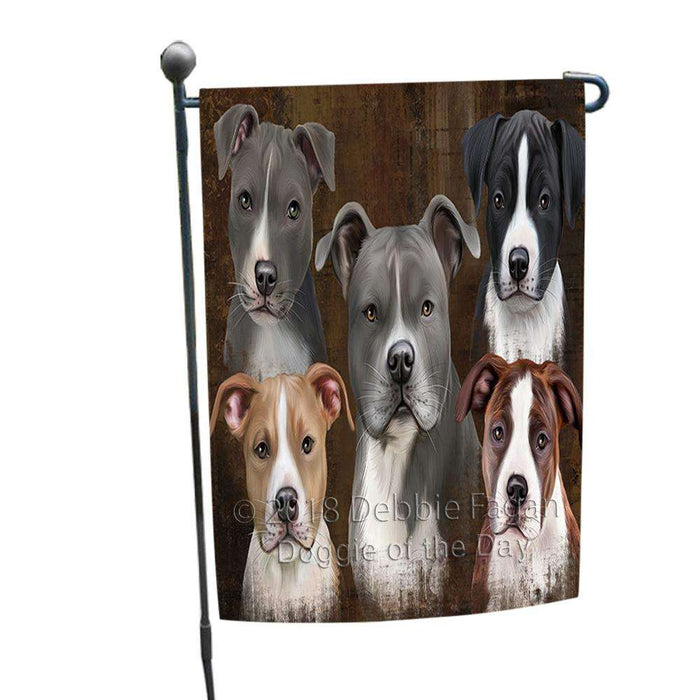 Rustic 5 American Staffordshire Terrier Dog Garden Flag GFLG54186