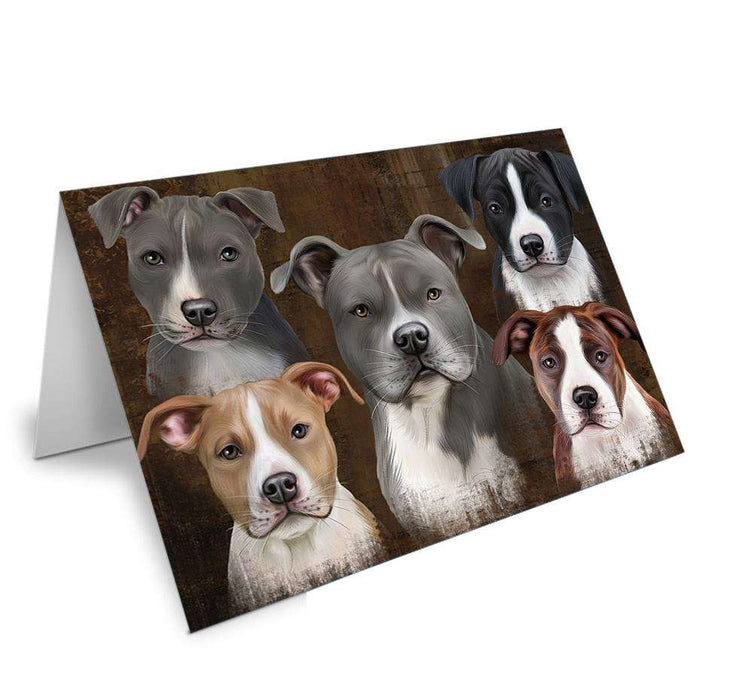 Rustic 5 American Staffordshire Terrier Dog Handmade Artwork Assorted Pets Greeting Cards and Note Cards with Envelopes for All Occasions and Holiday Seasons GCD66401