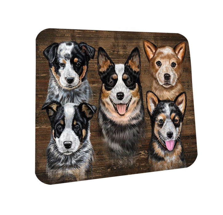 Rustic 5 Australian Cattle Dogs Coasters Set of 4 CST49498