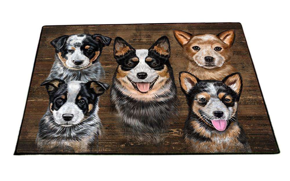 Rustic 5 Australian Cattle Dogs Floormat FLMS49812