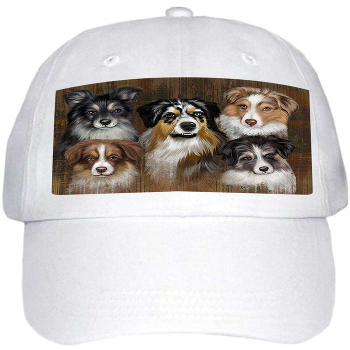 Rustic 5 Australian Shepherds Dog Ball Hat Cap HAT52068
