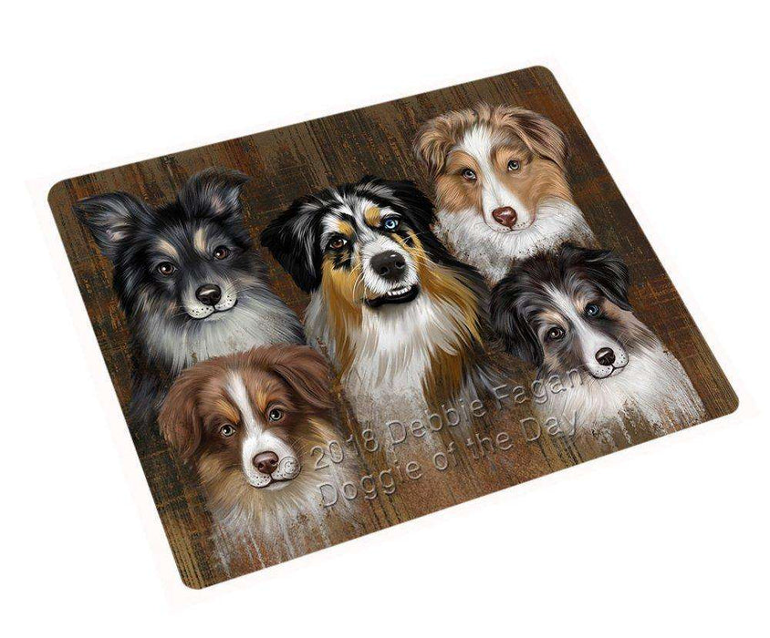 Rustic 5 Australian Shepherds Dog Blanket BLNKT61473