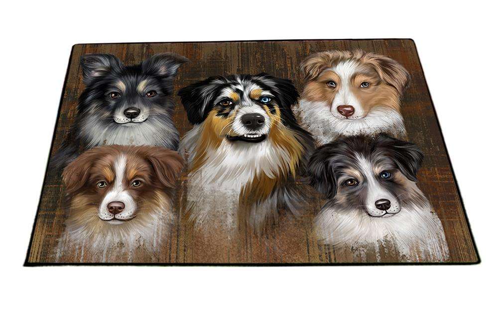Rustic 5 Australian Shepherds Dog Floormat FLMS49818