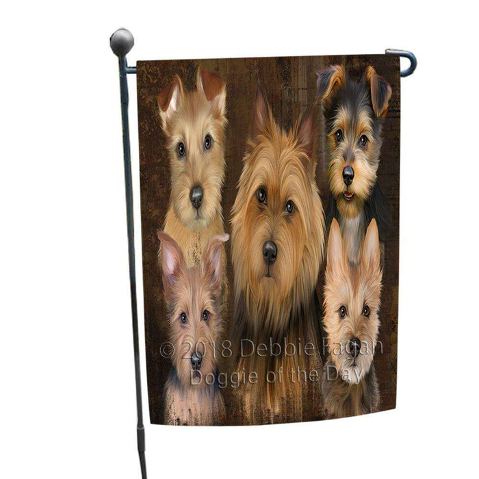 Rustic 5 Australian Terrier Dog Garden Flag GFLG54187