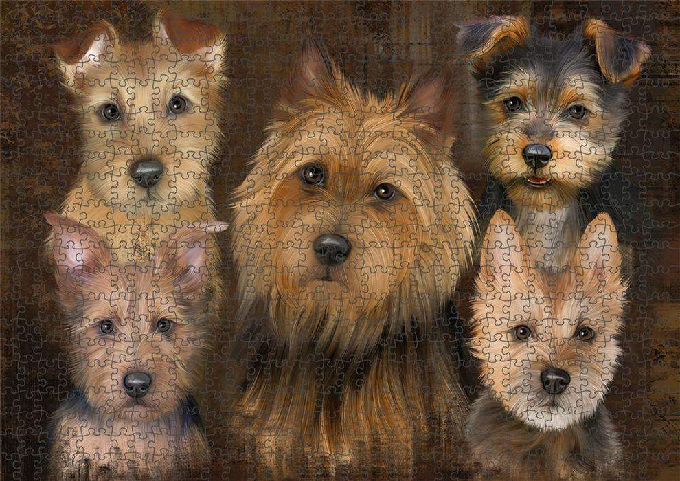 Rustic 5 Australian Terrier Dog Puzzle with Photo Tin PUZL83656
