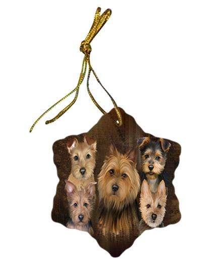 Rustic 5 Australian Terrier Dog Star Porcelain Ornament SPOR54116