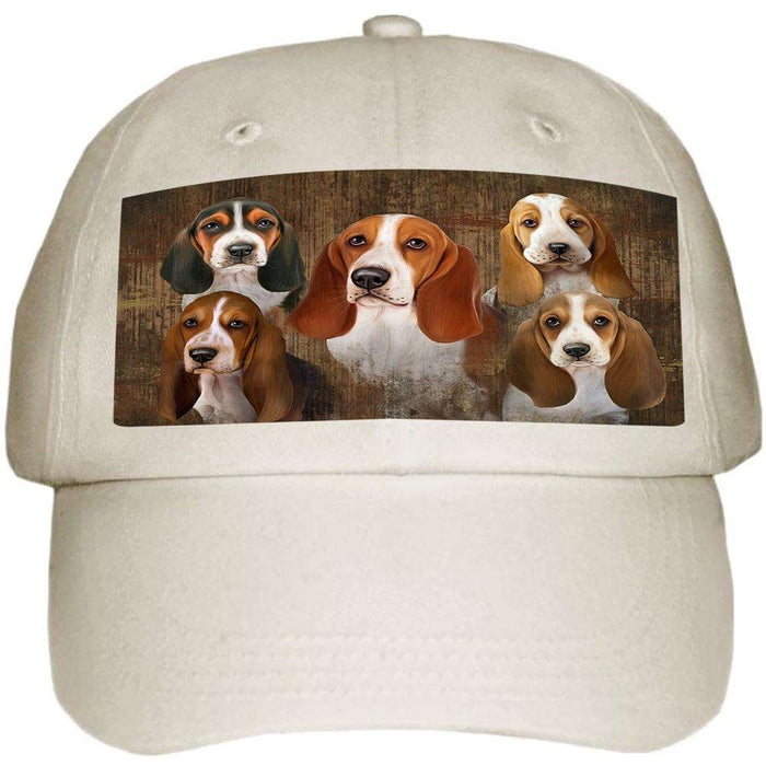 Rustic 5 Basset Hounds Dog Ball Hat Cap HAT52071