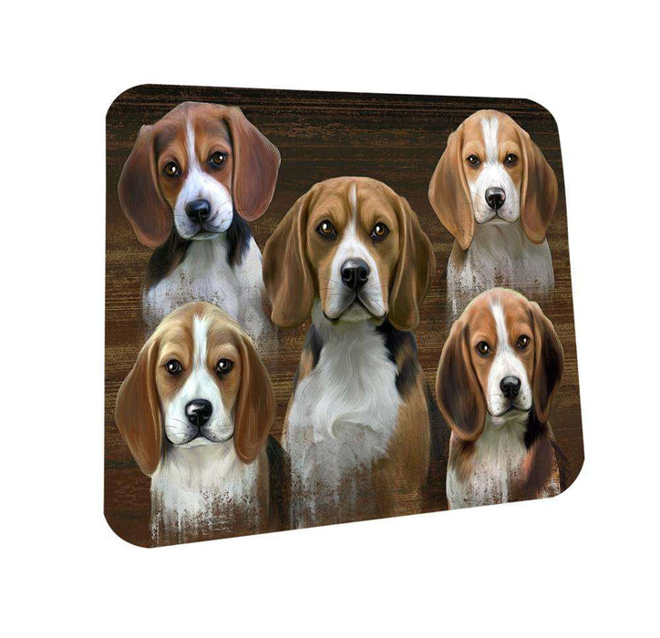 Rustic 5 Beagles Dog Coasters Set of 4 CST49502