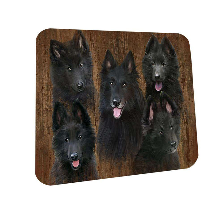 Rustic 5 Belgian Shepherds Dog Coasters Set of 4 CST49503