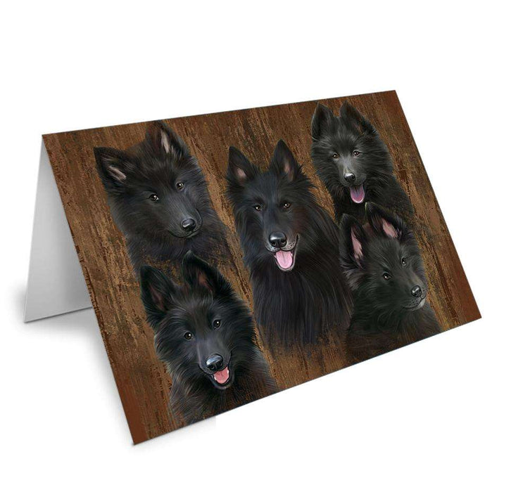 Rustic 5 Belgian Shepherds Dog Handmade Artwork Assorted Pets Greeting Cards and Note Cards with Envelopes for All Occasions and Holiday Seasons GCD52661