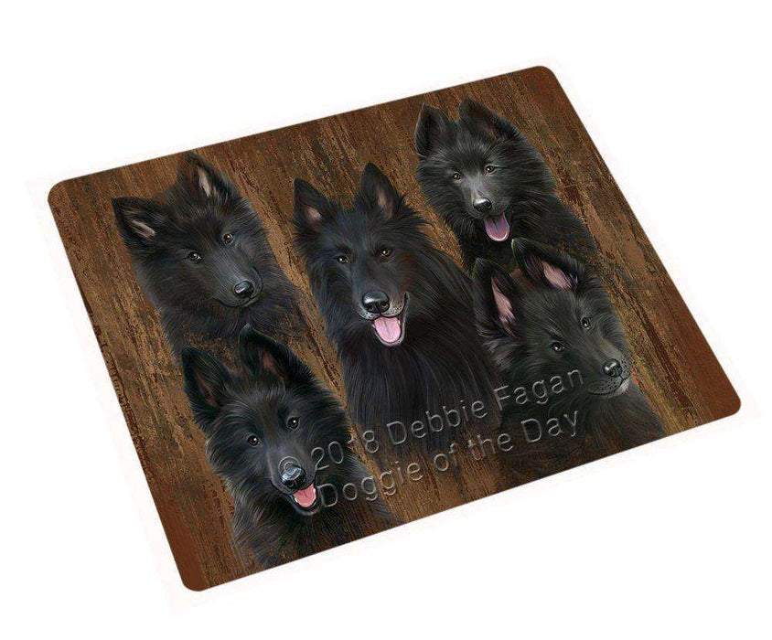 Rustic 5 Belgian Shepherds Dog Magnet Mini (3.5" x 2") MAG52500