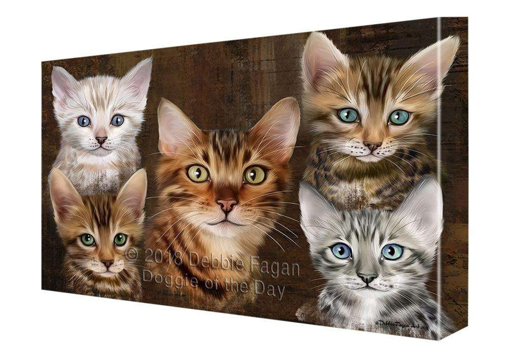 Rustic 5 Bengal Cat Canvas Print Wall Art Décor CVS104984