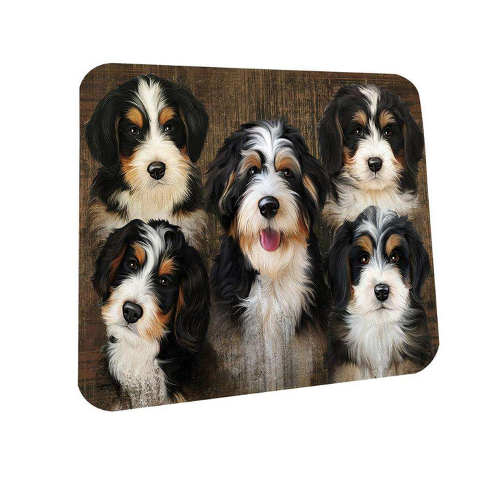 Rustic 5 Bernedoodles Dog Coasters Set of 4 CST49504