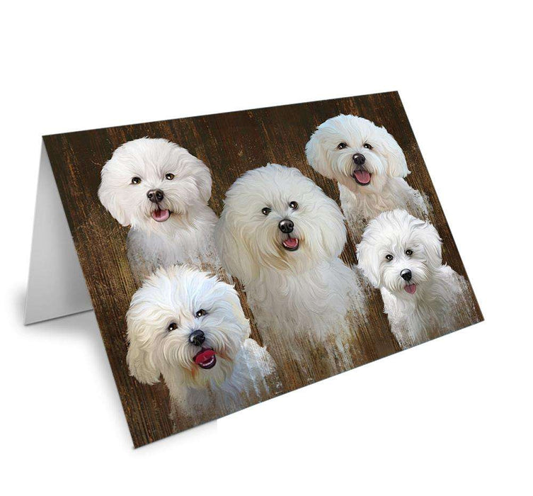 Rustic 5 Bichon Frises Dog Handmade Artwork Assorted Pets Greeting Cards and Note Cards with Envelopes for All Occasions and Holiday Seasons GCD52667