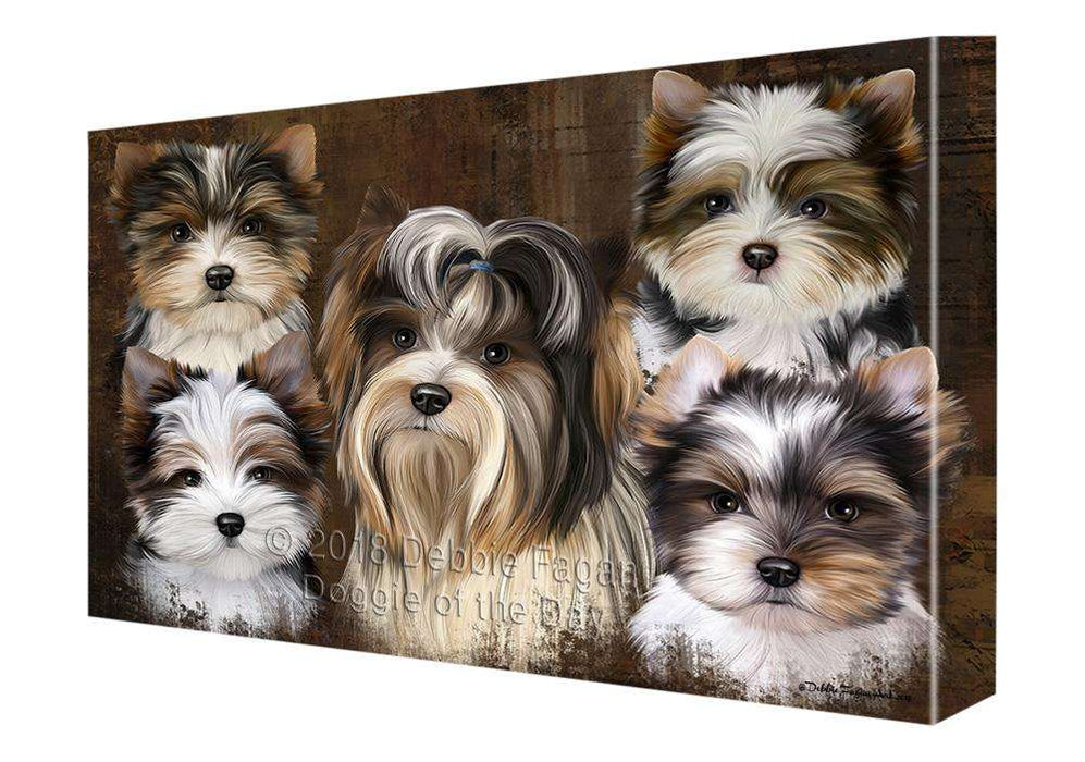 Rustic 5 Biewer Terrier Dog Canvas Print Wall Art Décor CVS104993
