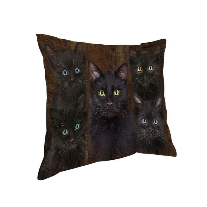 Rustic 5 Black Cat Pillow PIL73136