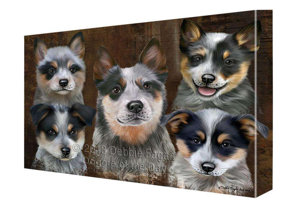 Rustic 5 Blue Heeler Dog Canvas Print Wall Art Décor CVS105011