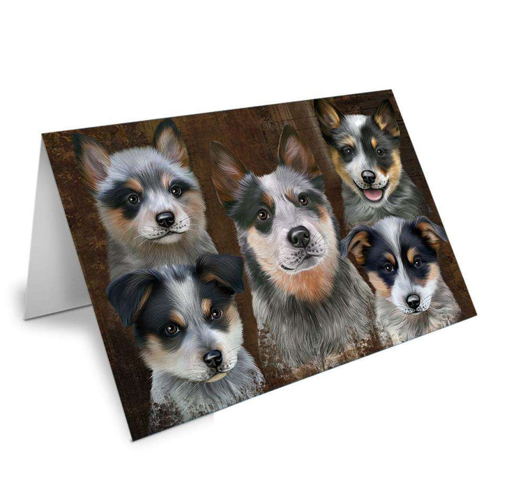 Rustic 5 Blue Heeler Dog Handmade Artwork Assorted Pets Greeting Cards and Note Cards with Envelopes for All Occasions and Holiday Seasons GCD66416