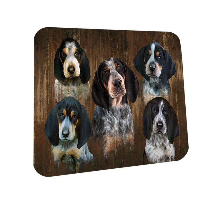 Rustic 5 Bluetick Coonhounds Dog Coasters Set of 4 CST49506