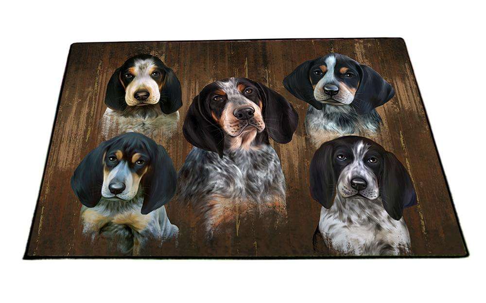 Rustic 5 Bluetick Coonhounds Dog Floormat FLMS49836