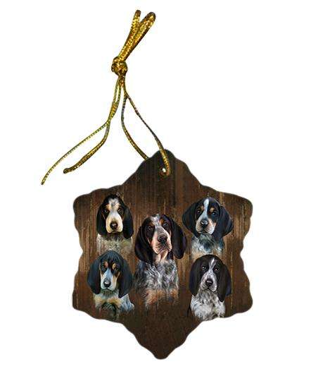 Rustic 5 Bluetick Coonhounds Dog Star Porcelain Ornament SPOR49443