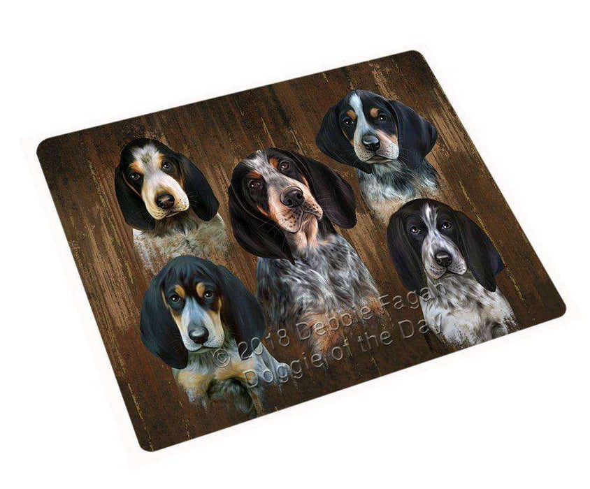 Rustic 5 Bluetick Coonhounds Dog Tempered Cutting Board C52509