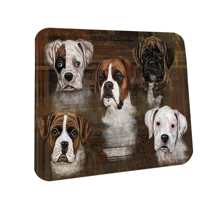 Rustic 5 Boxers Dog Coasters Set of 4 CST48149