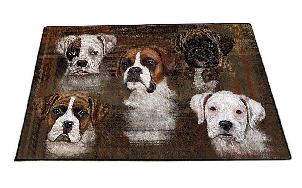 Rustic 5 Boxers Dog Floormat FLMS48291