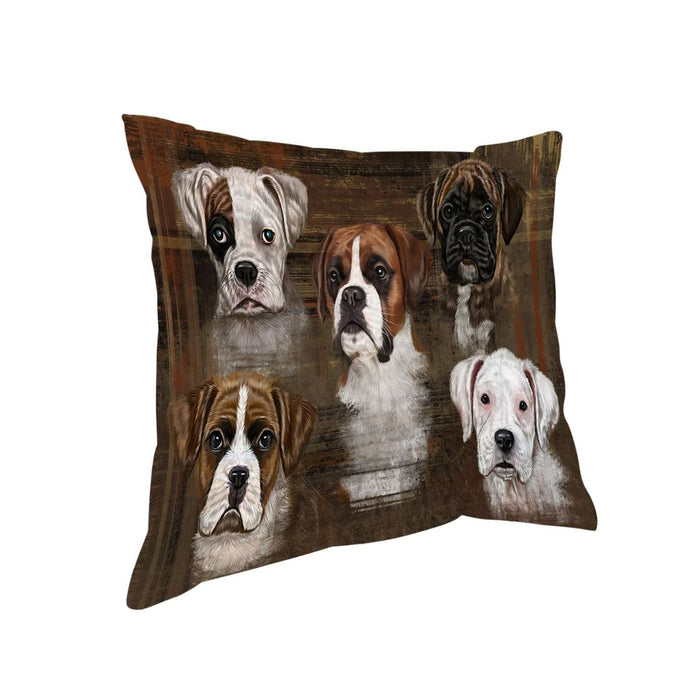 Rustic 5 Boxers Dog Pillow PIL48812