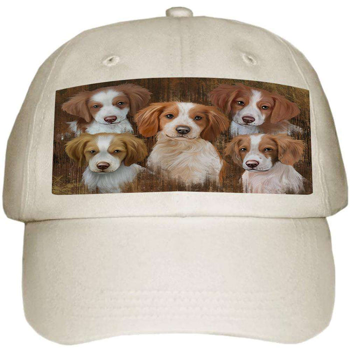 Rustic 5 Brittany Spaniels Dog Ball Hat Cap HAT52089