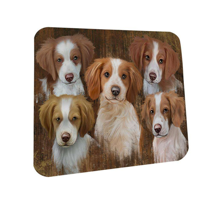 Rustic 5 Brittany Spaniels Dog Coasters Set of 4 CST49507