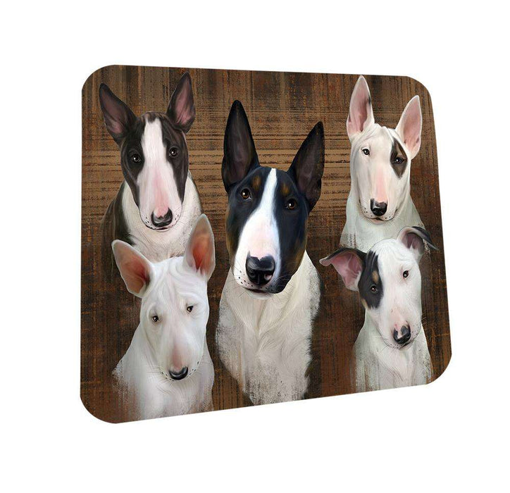 Rustic 5 Bull Terriers Dog Coasters Set of 4 CST49508