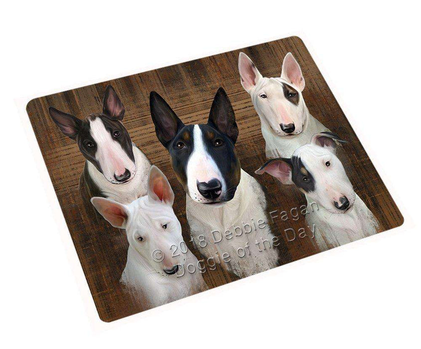 Rustic 5 Bull Terriers Dog Tempered Cutting Board C52515