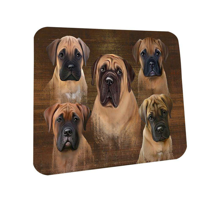 Rustic 5 Bullmastiffs Dog Coasters Set of 4 CST49509