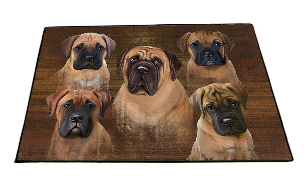 Rustic 5 Bullmastiffs Dog Floormat FLMS49845